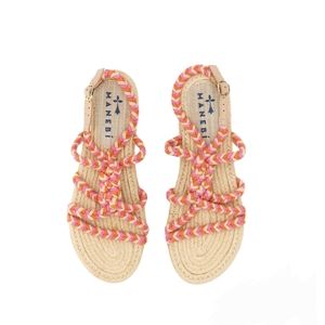 MANEBI Braided Fabric Rope Espadrille Sandals